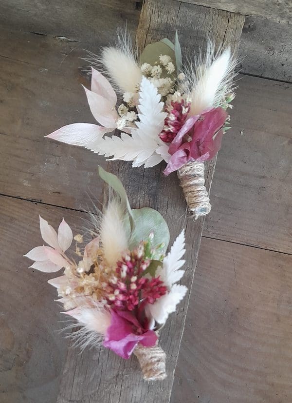 Boutonnière fleurs séchées