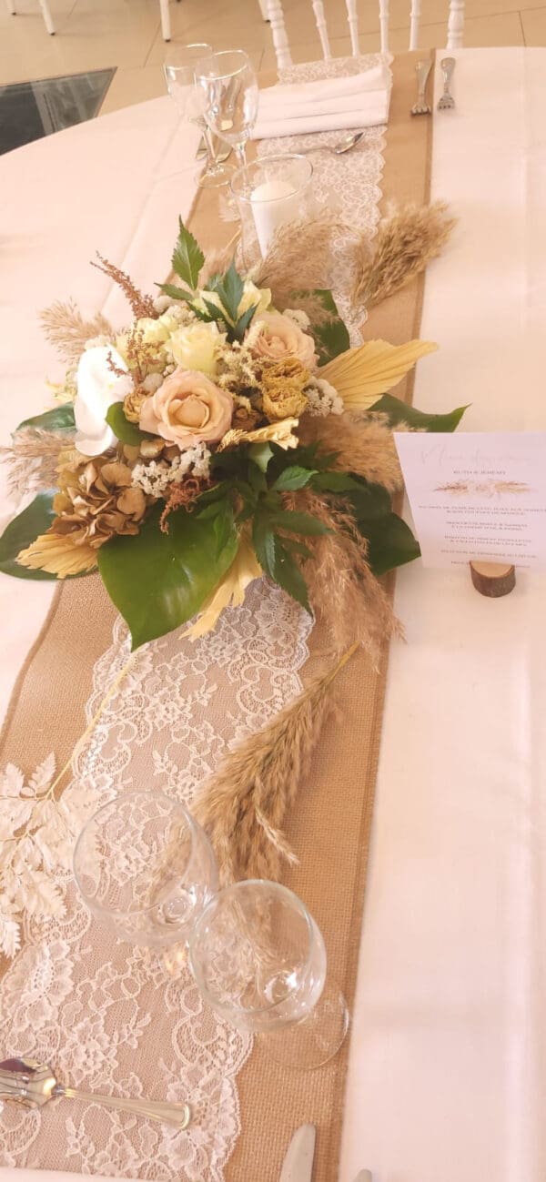 Centre de table fleurs fraîches et séchées – Image 5