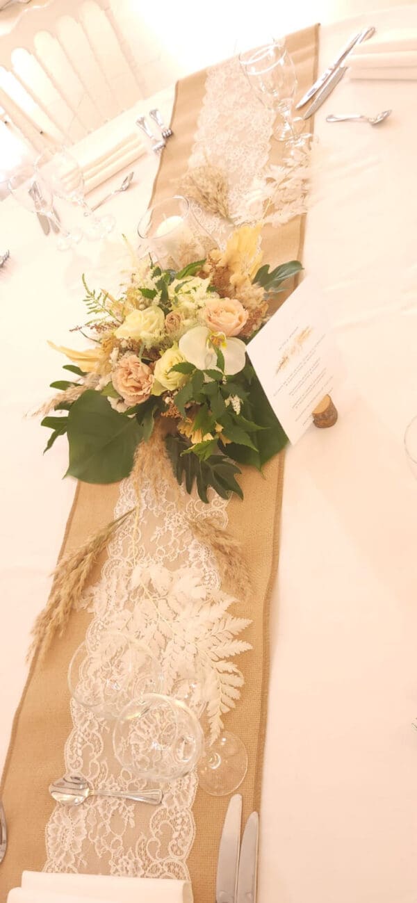 Centre de table fleurs fraîches et séchées – Image 6