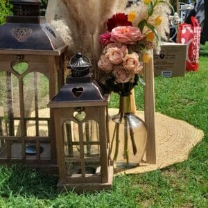 Lanterne bois et fer forgé