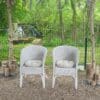 Fauteuil osier blanc – Image 3
