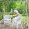 Fauteuil osier blanc – Image 2