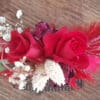 Peigne rouge en rose stabilisées – Image 2