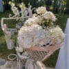 Vélo fer forgé blanc avec fleurs blanches ou rouge et blanc – Image 6