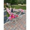 Vélo Fer Forgé Blanc fleurs multicolore – Image 2