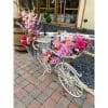 Vélo Fer Forgé Blanc fleurs multicolore – Image 3
