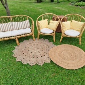 Canapé et salon en osier complet