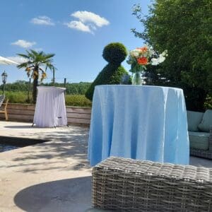 Nappe ronde bleu ciel