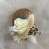Boutonnière en rose stabilisée crème – Image 5