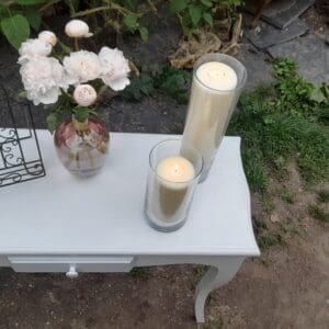 Grand photophore tube/ bougeoir en verre