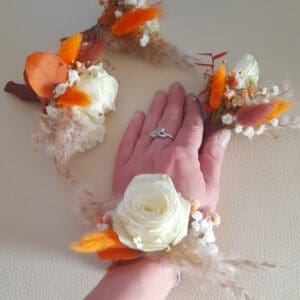 Bracelet florale terra cotta