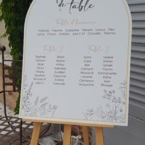 Panneau plan de table arrondi