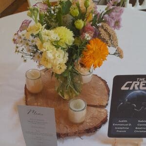 Centre de table champêtre coloré