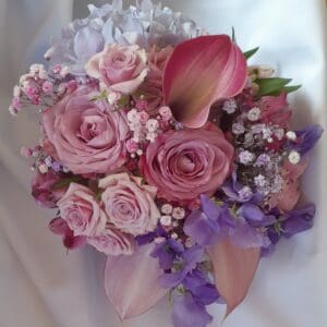 Bouquet fushia, rose ,violine