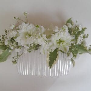Peigne fleurs blanche