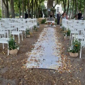 Tapis blanc de cérémonie laïque