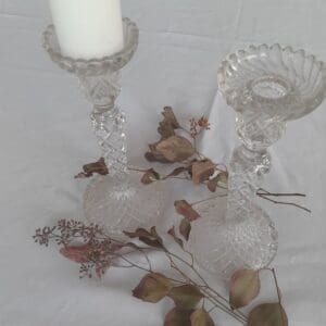 Bougeoir en verre sur pied