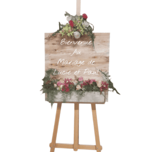 Panneau d'accueil avec support jardinière