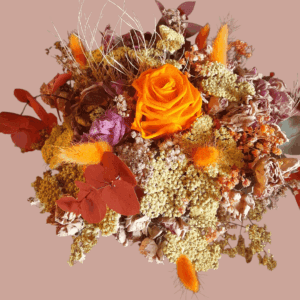 Bouquet de mariée orangé séché