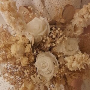 Bouquet fleurs séchées blanches