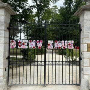 BIENVENUE en fleurs en tissus